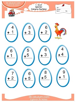 Çocuklar İçin toplam işlemi yaprak testleri 